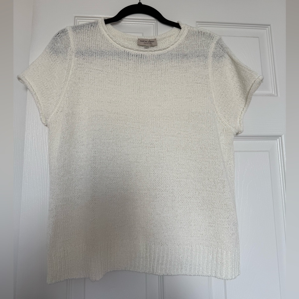 Martha Stewart Collection White Knit Top